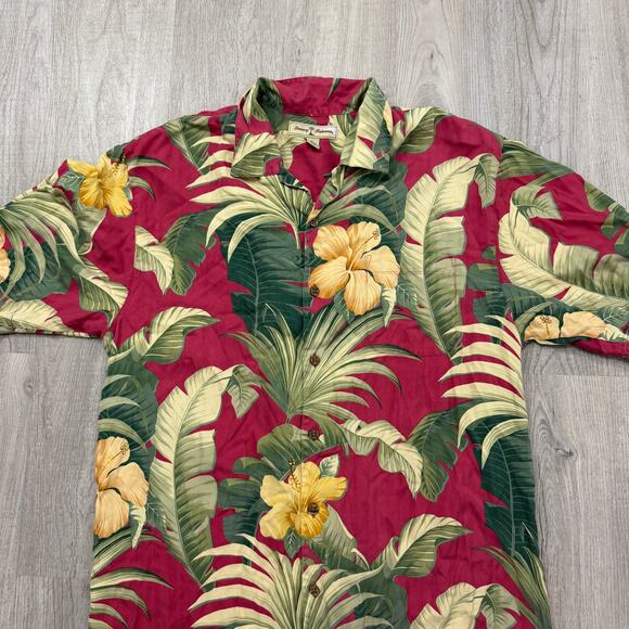 Tommy Bahama Hawaiian Shirt Men's Medium Floral Silk Loop Camp All Over Print - Picture 2 of 8